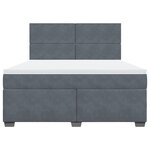 vidaXL Sommier à lattes de lit et matelas Gris foncé 180x200cm Velours