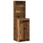 Ensemble de coiffeuse 2 pièces avec LED en bois vieilli en bois d'ingénierie