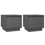 vidaXL Tables de chevet 2 Pièces Gris 35x34x32 cm Bois de pin solide