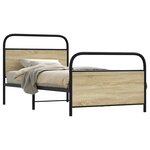 vidaXL Cadre de lit sans matelas 100x200 cm chêne sonoma