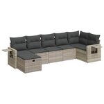 vidaXL Salon de jardin avec coussins 7 Pièces gris clair résine tressée