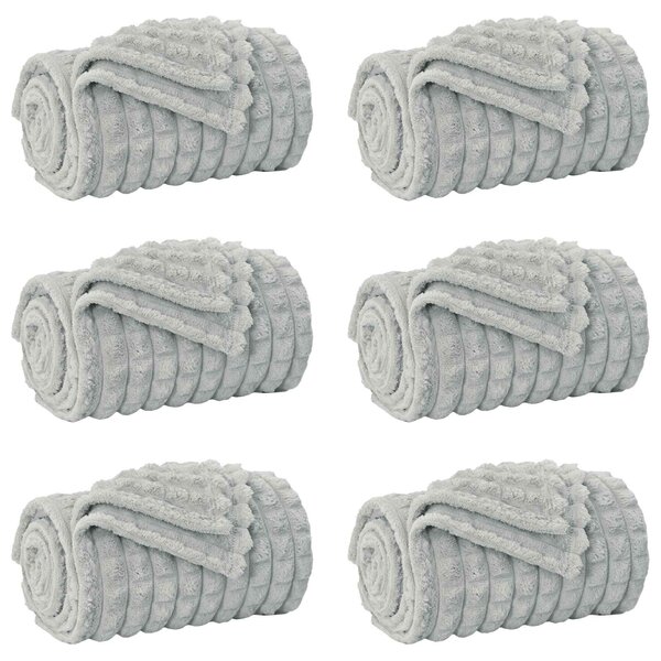 vidaXL Couvertures à jeter 6 Pièces Gris 200 x 150 cm Toison