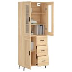 vidaXL Buffet haut Chêne sonoma 69 5x34x180 cm Bois d'ingénierie