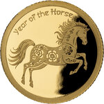 Pièce de monnaie en Or 5000 Francs g 0.155 (1/200 oz) Millésime  YEAR OF THE HORSE 1/200