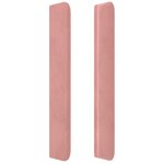 vidaXL Tête de lit à LED Rose 93x16x118/128 cm Velours