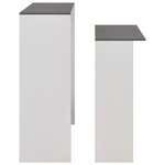 vidaXL Table de bar avec 2 dessus de table Blanc et gris 130x40x120 cm