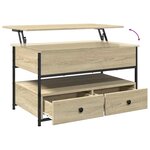 vidaXL Table basse chêne sonoma 85x50x50 cm bois d'ingénierie et métal
