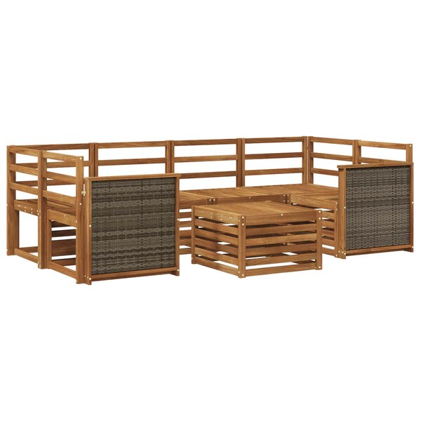 vidaXL Ensemble de canapés d'extérieur 7 pc Naturel