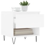 vidaXL Table basse blanc 50x46x50 cm bois d’ingénierie