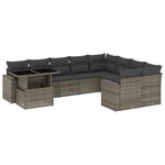 vidaXL Salon de jardin avec coussins 10 Pièces gris résine tressée