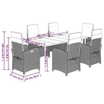 vidaXL Ensemble à manger de jardin et coussins 7 Pièces beige poly rotin