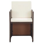 vidaXL Salon de jardin avec coussins 17 Pièces Résine tressée Marron