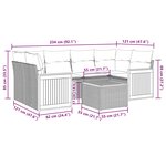 vidaXL Salon de jardin avec coussins 7 Pièces beige résine tressée