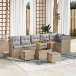 vidaXL Ensemble de canapé de jardin 9 Pièces beige et gris clair