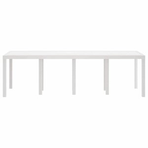 vidaXL Table de jardin pour repas Blanc 250 x 100 x 73 cm polyrotin