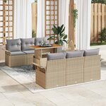 vidaXL Ensemble de canapé de jardin 7 Pièces beige et gris clair