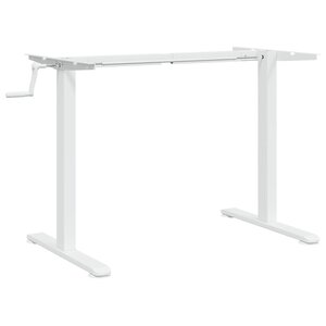 Cadre de Bureau table poste de travail meuble d'ordinateur informatique étude debout (94-135) x 60 x (70-114) cm acier blanc 02_0023974