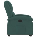 vidaXL Fauteuil inclinable électrique vert foncé velours