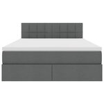 vidaXL Lit de rangement LED avec matelas Gris foncé 140 x 190 cm Tissu
