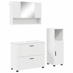 vidaXL Ensemble de mobilier de salle de bain avec tiroir 3 Pièces Blanc