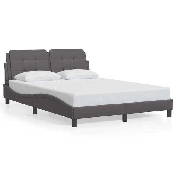 vidaXL Cadre de lit sans matelas Zadar gris 140x190 cm similicuir