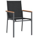 vidaXL Chaises de jardin lot de 2 noir 55x61 5x90cm textilène et acier