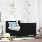 vidaXL Cadre de lit pour tout-petit avec tête de lit Noir 70 x 140 cm