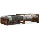 vidaXL Cadre de lit sans matelas chêne fumé 90x190cm bois d'ingénierie