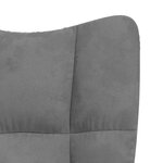 vidaXL Chaise de relaxation avec tabouret Gris foncé Velours