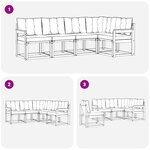 vidaXL Ensemble de canapés d'extérieur 5 Pièces Blanc et gris clair