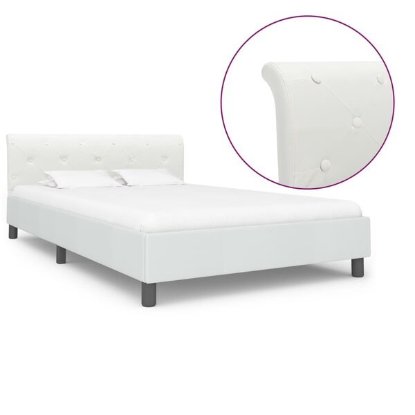 vidaXL Cadre de lit sans matelas blanc similicuir 120x200 cm