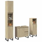 vidaXL Ensemble de meubles de salle de bain 3 Pièces chêne sonoma