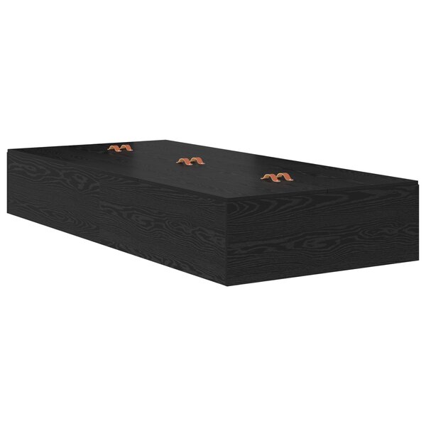 vidaXL Cadre de lit avec rangement Chêne noir 75x190 cm Bois d'ingénierie