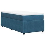 vidaXL Sommier à lattes de lit et matelas Bleu foncé 80x200 cm Velours