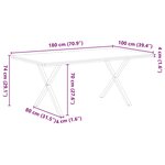 vidaXL Table à manger marron clair bois de chêne massif rectangulaire