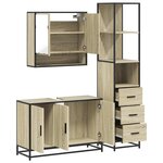 vidaXL Ensemble de meubles de salle de bain 3 Pièces chêne sonoma