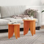 vidaXL Table basse 2 Pièces Marron cire 41 5 x 41 5 x 44 cm