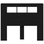 vidaXL Tête de lit LED avec étagère Chêne noir 120 x 18 5 x 103 5 cm