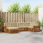 vidaXL Ensemble de canapés d'extérieur 6 pc Naturel et Beige