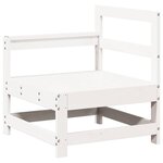 vidaXL Salon de jardin 7 Pièces Blanc Bois de pin massif