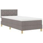 vidaXL Lit à ressorts avec matelas & LED Taupe 90x200 cm Tissu