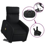 vidaXL Fauteuil inclinable de massage Noir Similicuir