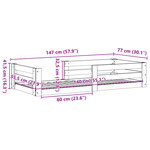 vidaXL Cadre de lit sans matelas 70x140 cm bois de pin massif