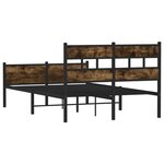vidaXL Cadre de lit sans matelas chêne fumé 120x200 cm bois ingénierie