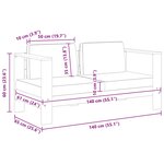 vidaXL Banc de jardin avec coussins 140 cm Bois d'acacia solide Gris