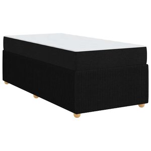 vidaXL Cadre de lit avec matelas Noir 80 x 200 cm tissu