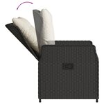 vidaXL Ensemble à manger de jardin avec coussins 3 Pièces Noir