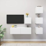 vidaXL Ensemble de meuble TV 5 Pièces Blanc Bois d'ingénierie