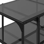 vidaXL Table basse avec dessus en verre noir 98 5x50x45 cm acier