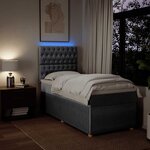 vidaXL Sommier à lattes de lit et matelas Gris clair 90x190 cm Tissu